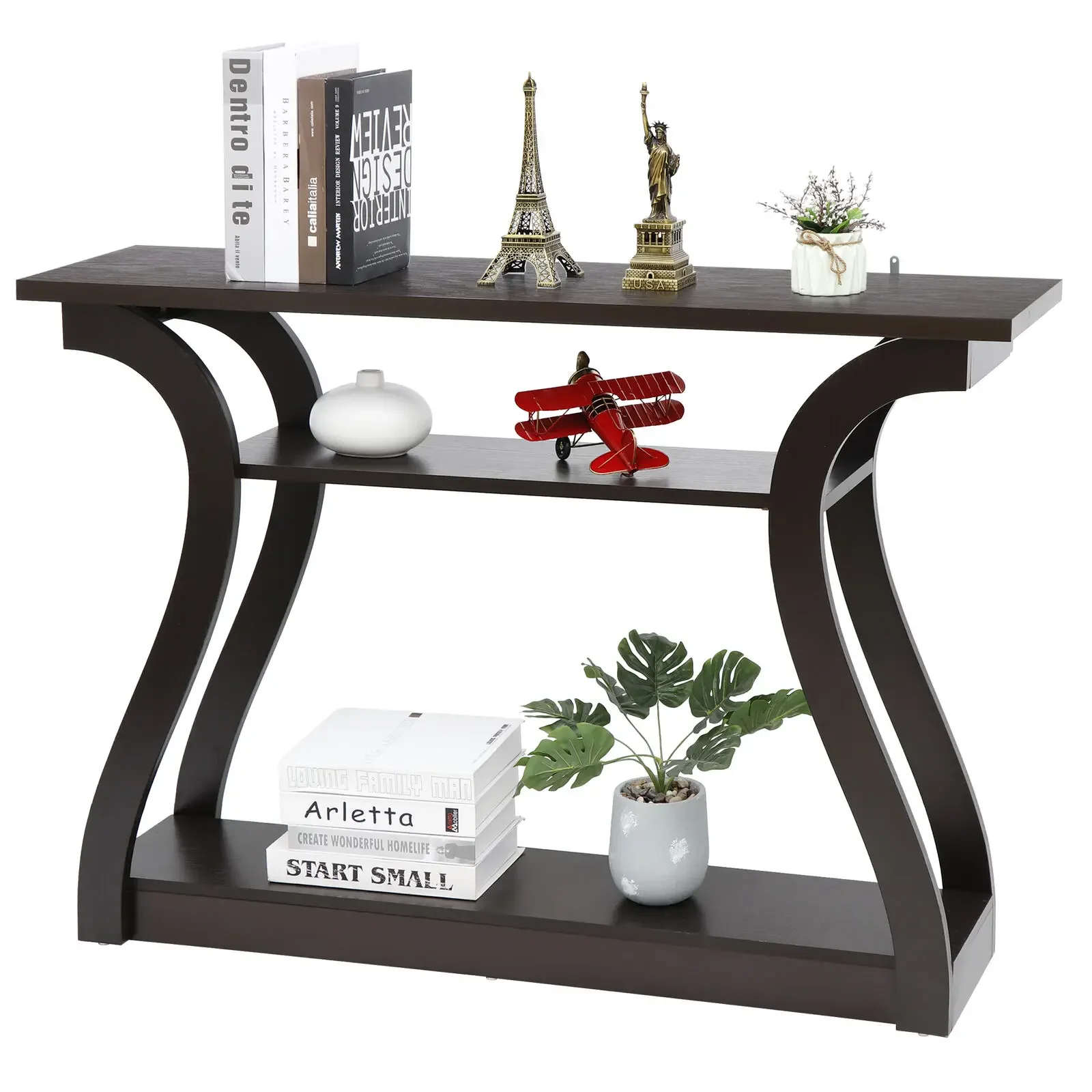 

3-Tier 47" Console Sofa Table for Living Room Entry Way Hallway Entryway Brown