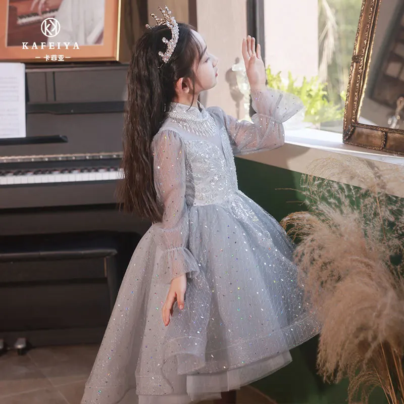 

Детское вечернее платье на день рождения, вечернее элегантное платье принцессы для маленьких девочек, дизайн Sense