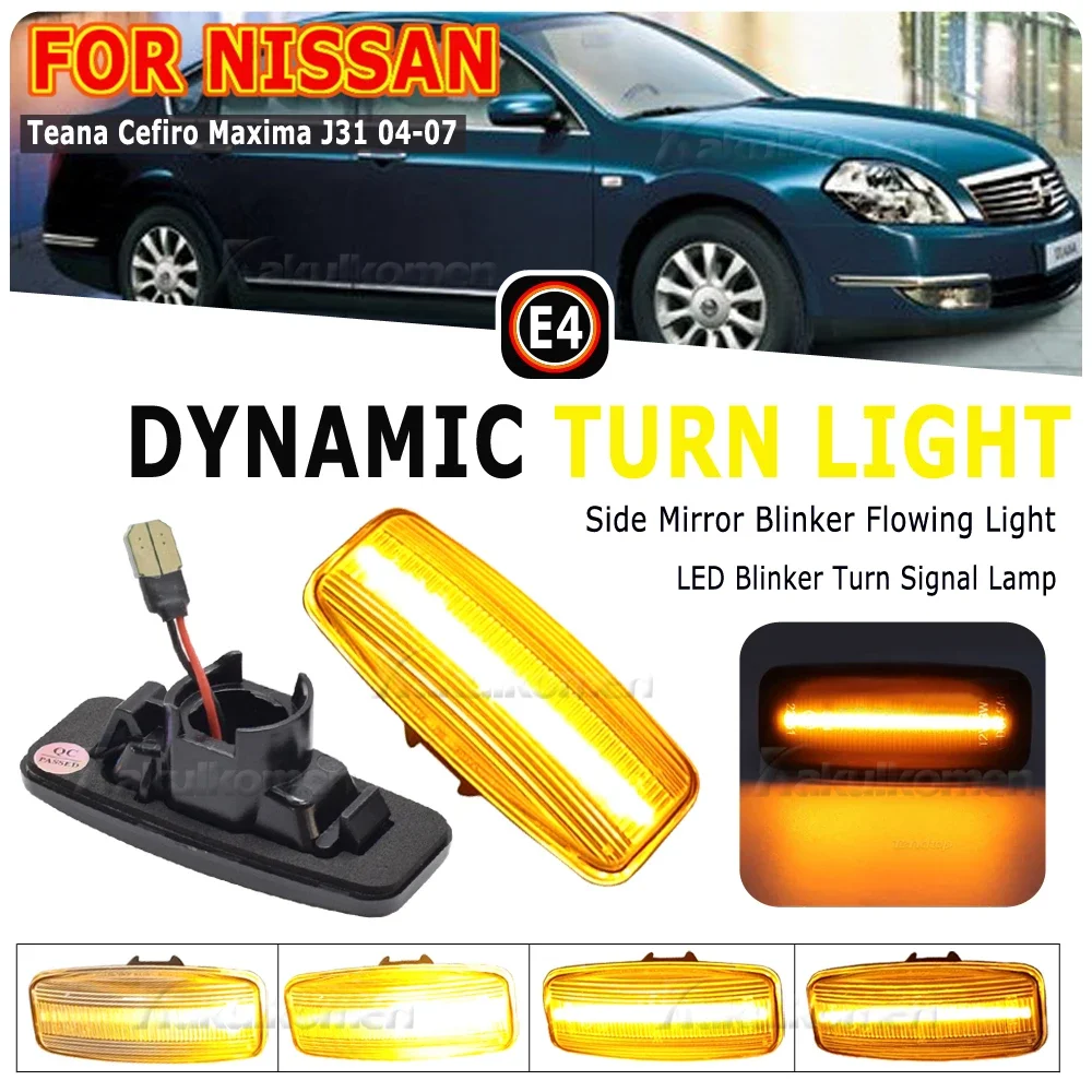 

LED Dynamic Side Marker Lights Turn Signal For Nissan Teana Sylphy/Almera Bluebird Sunny Teana J31 Cefiro/Maxima Murano 06-11