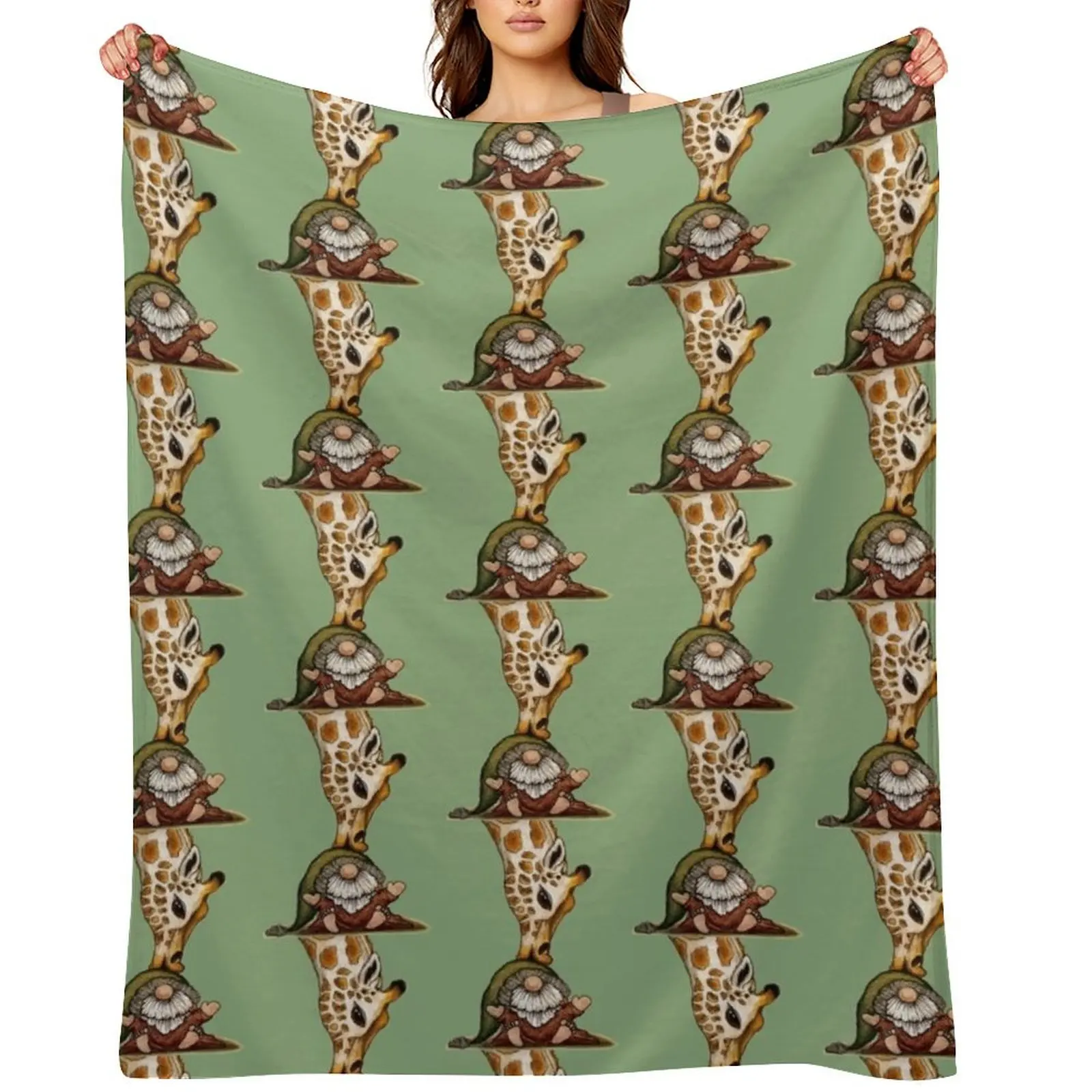 

Giraffe and Gnome Throw Blanket Sofas Kid'S Bed linens Blankets