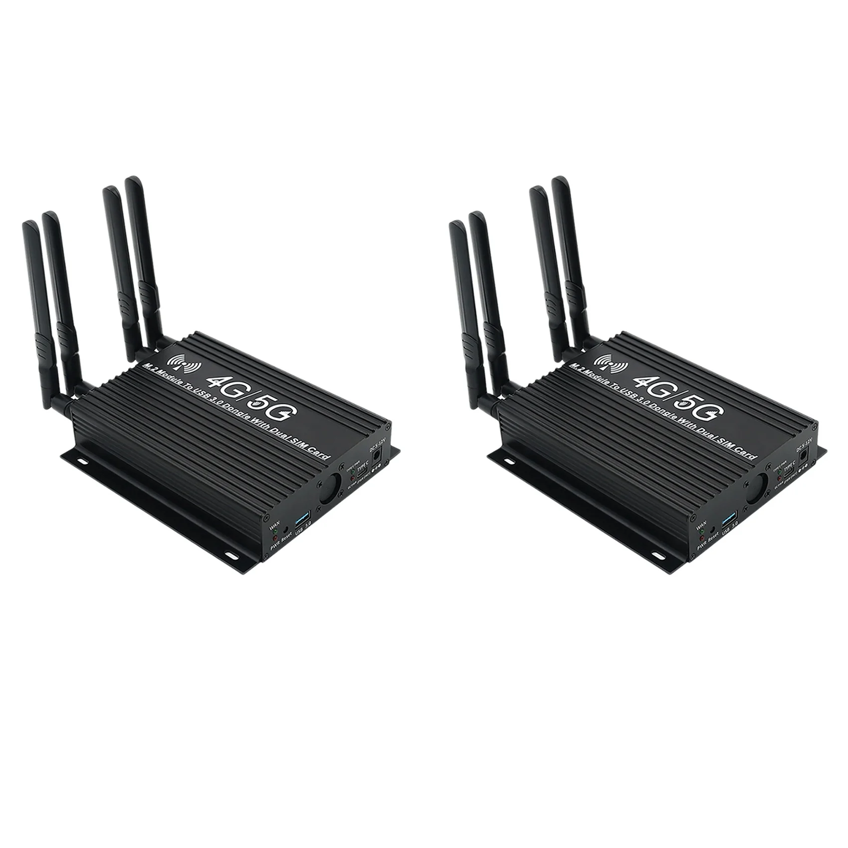 2X NGFF(M.2) Módulo 4G/5G a adaptador USB 3.0 con ventilador enfriador/ranura para tarjeta SIM dual y alimentación auxiliar