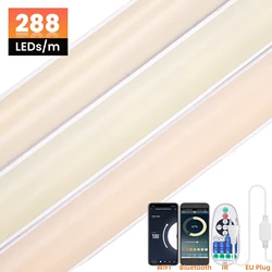 288 diod LED/M pasek światła 220V pilot/Bluetooth/sterowanie przez Wifi elastyczne Neon LED ściemniania lampa wstążkowa IP65 Rope Home Alexa