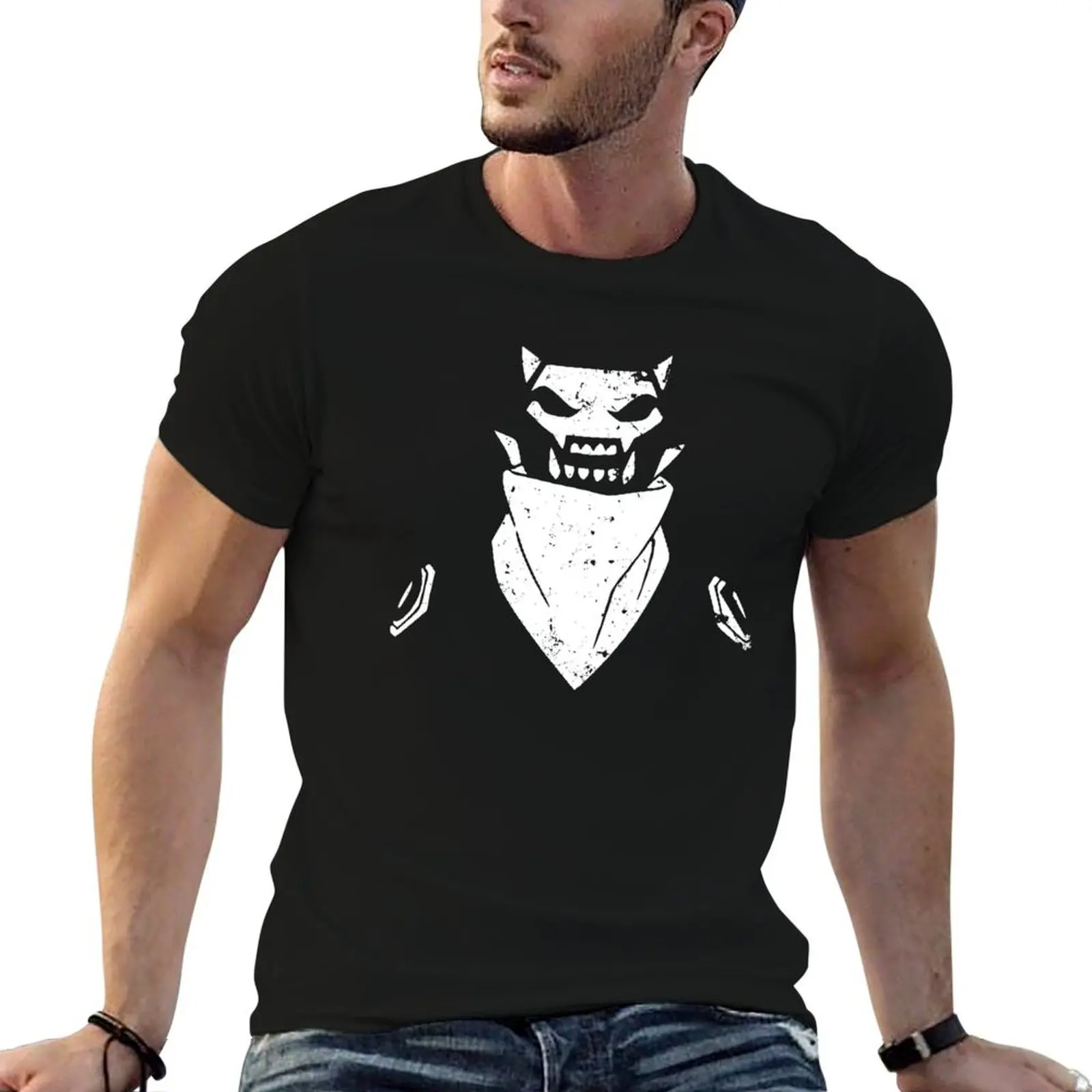 Camiseta de disfraz de personajes de anime y manga Sentouin D Duster Distressed Cool Mask de Go Go Loser Ranger o Sentai Daishikkaku