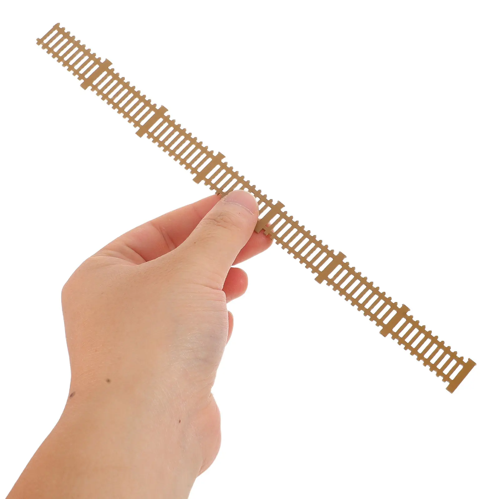 

Miniature Picket Fence Plastic Brown Decorative Garden Edging for Fairy Gardens Courtyards Sand Table DIY Scenery Landscape