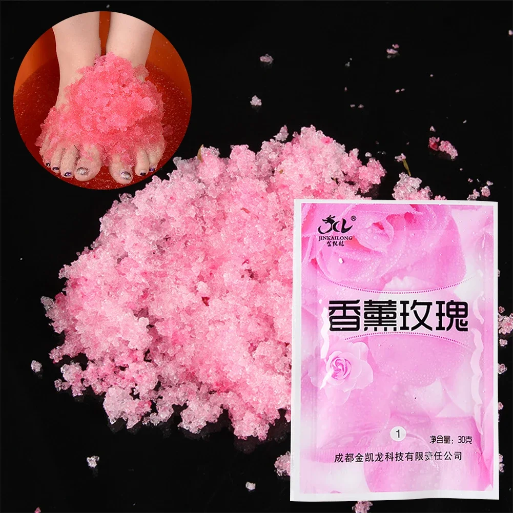 10pcs Rose Bubble Bath Powder Foot Bath Crystal Foot Bath Crystal Mud Body Foot Salt SPA Exfoliation Bath Mud Spa Pedicure