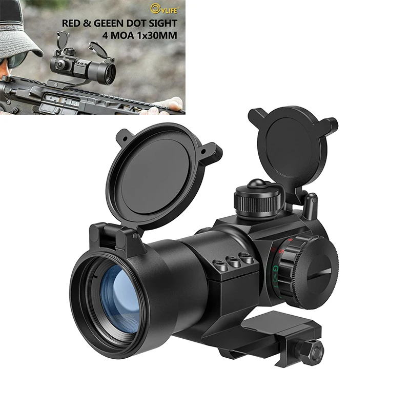 

CVLIFE Riflescope Red Green Dot Rifle Scope 4 MOA Optics Reflex Sight with Cantilever Mount for 20mm Picatinny Rail Aluminum