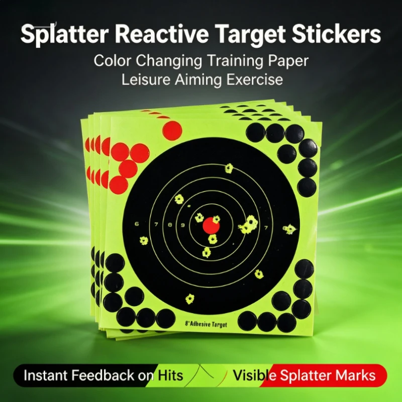 50PC/100PC/150PC/200PC/250PC Reactive Color Splatter Training Target Paper Stickers Portable Leisure Aiming Practice Accessory
