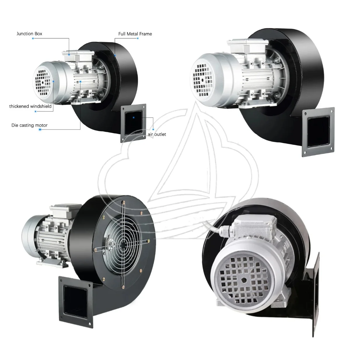 Industrial Oven Circulation Blower 220/380V, Quiet Multi-wing Centrifugal Fan for Heat Dissipation and Air Exchange