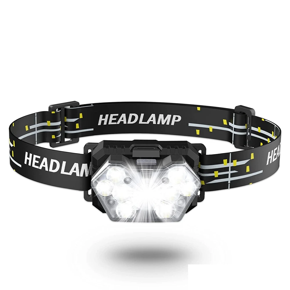 

9 LED Headlight 2000 Lumens, Super Bright Headlight with Batteries, 5 Modes, Lightweight and Adjustable, Headlight