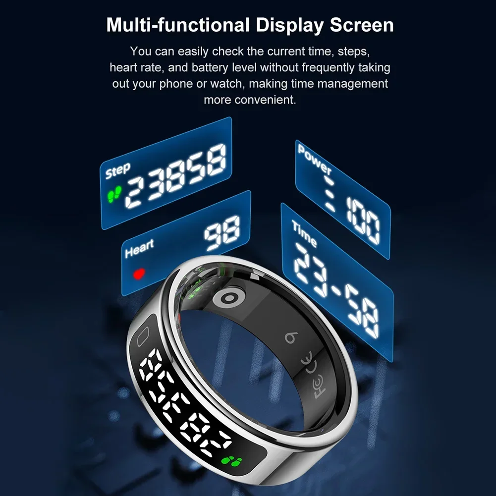 

Smart Ring Health Ring with Heart Rate Blood Oxygen Sleep Monitoring Fitness Tracker Ring Health Monitor for Women&Men