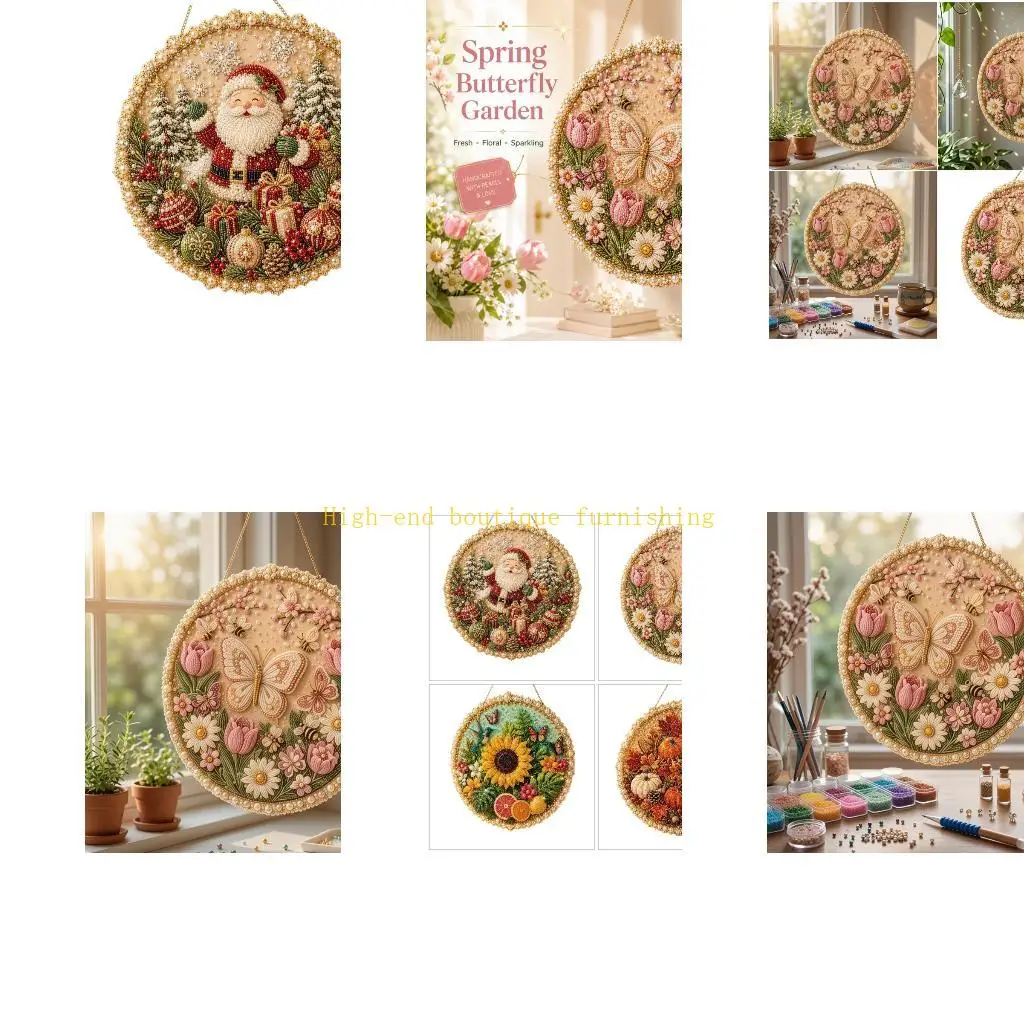 L9NB Round Indoor Display Art Set, DIY Acrylic Sunlight Project with Chain for Home Shelf Presentation Display