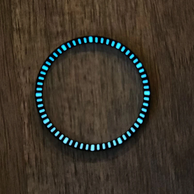 

Синий светящийся металлический безель для часов с люминесцентными элементами C3 (синий и зеленый) для SKX007, аксессуары для часов