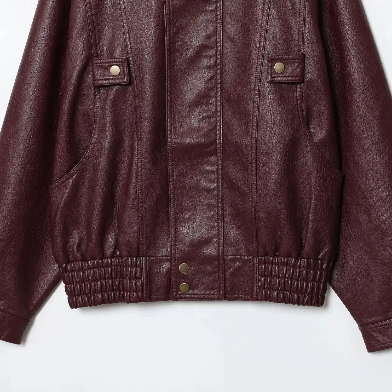 DiYiG سترة نسائية لخريف 2025 موضة جديدة متعددة الألوان من الجلد الصناعي سترة أنيقة بسحّاب للجوكر وطية صدر السترة وأكمام طويلة ملابس خارجية Mujer #5