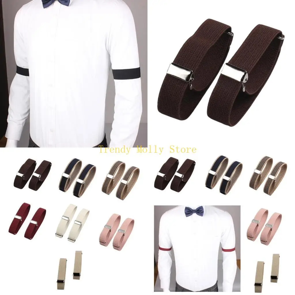 N5KB soporte manga camisa para mujer y hombre, ligas camisa ajustables simples, brazalete fijación, ligas elásticas
