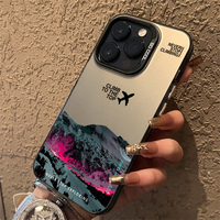 Mountain Peak Aircraft Phone Case For iPhone 16 15 14 13 12 11 Pro Max X XR XSMAX 8 7 Plus Candy Matte Shockproof Back Cover
