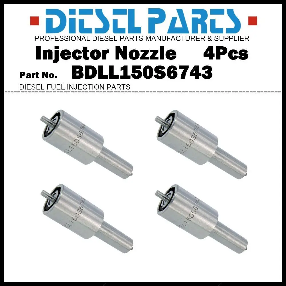 4Pcs Injector Nozzle 2646848 BDLL150S6743 1447474M1 for Perkins AD4.203 AD3.152