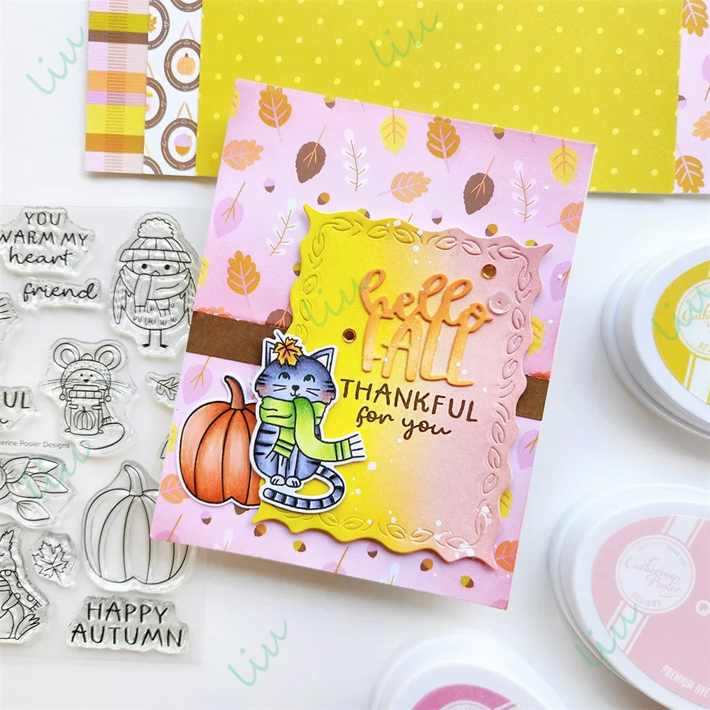 2025 أغسطس جديد قطع معدنية يموت Stamps بها بنفسك ألبوم التقويم الديكور اليدوية تحية حدود الخريف فاينز للمستطيلات