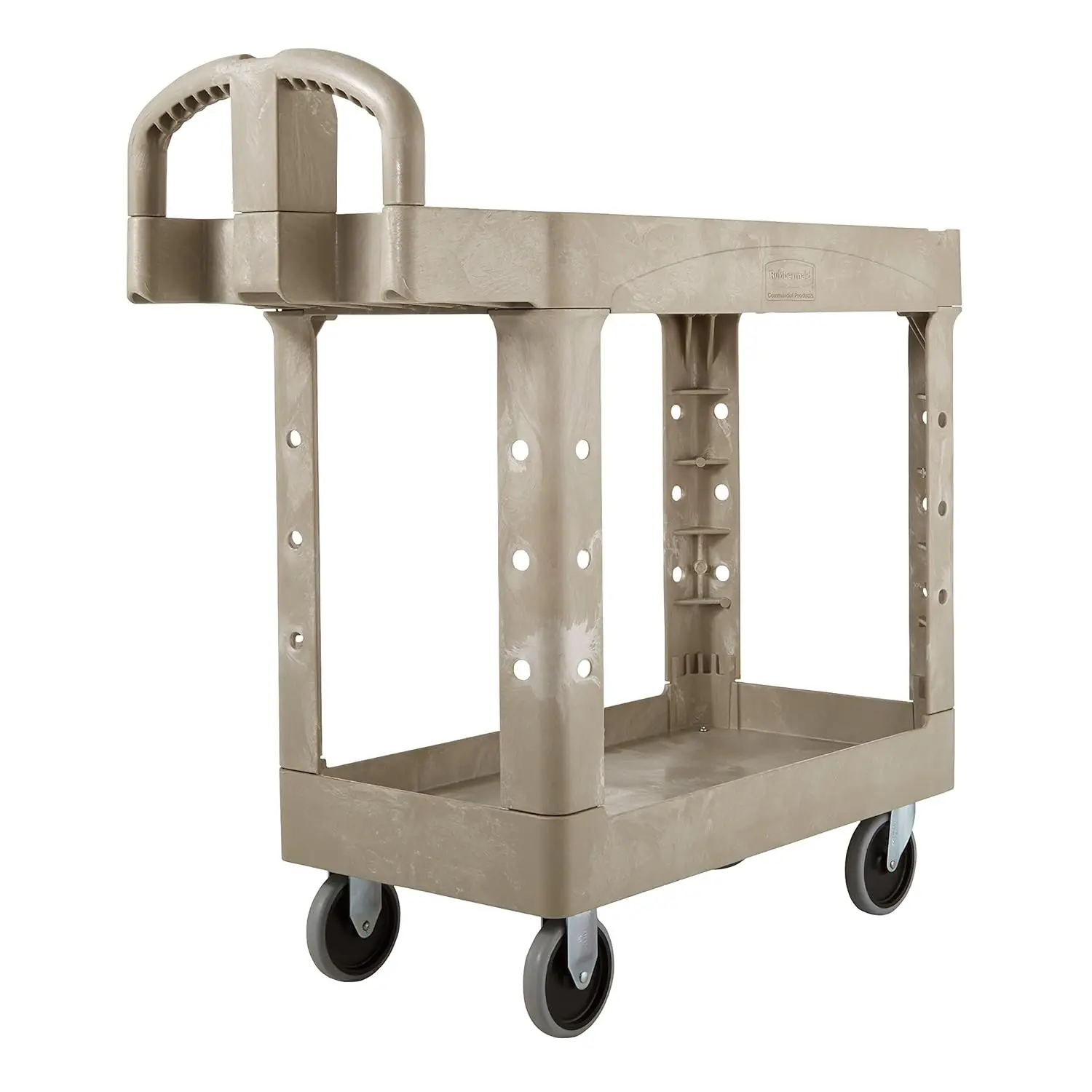 

Heavy-Duty Utility Cart, Two Shelves, 400lb Capacity, 18w x 39d x 33h, Beige