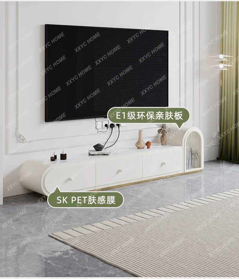 BJ R White Modern Tv Stands Wood Nordic Aesthetic Minimalist Living Room Tv Table Storage Organizer Muebles Para Tv Home Furnitu
