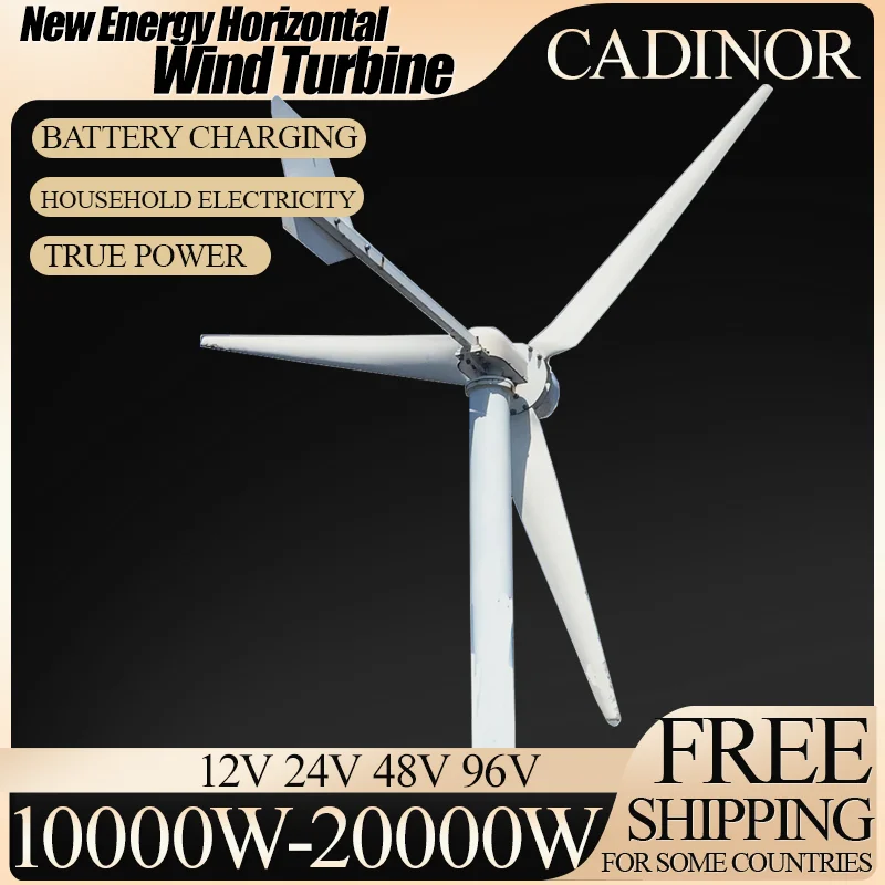 

New Arrival 20000W New Energy Horizontal Wind Turbine Generator Free MPPT Controller 12v 24v 48v Low Noise Small Windmill