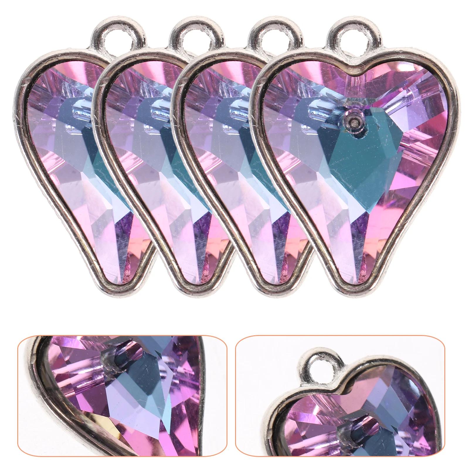 

4 Pcs Love Necklace Pendant Charms Pendants for Jewelry Making Creative Heart Alloy Jewellery