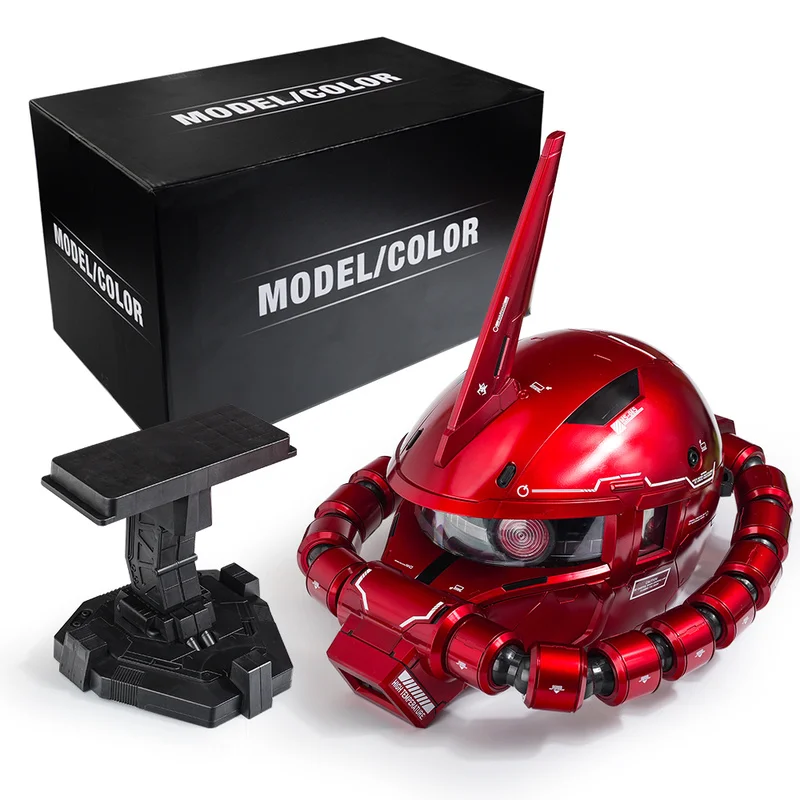 

Zaku Wearable Helmet Cosplay Prop Replica With Water Slide Decal Anime Figure Model Kit Collect Toy Base Usb Charging Cable Gift