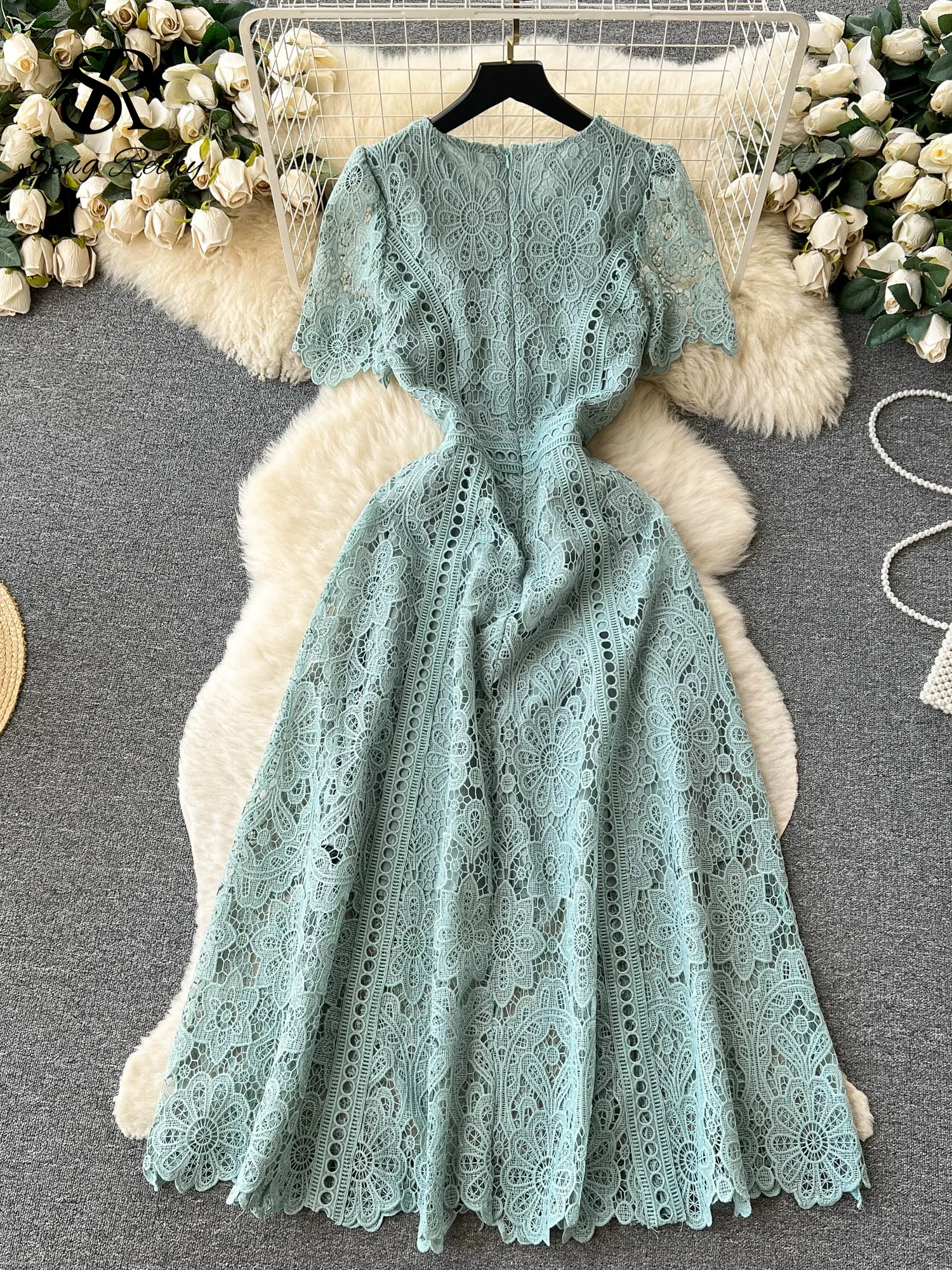 white christmas dresses Clarisa Lace Midi Dress