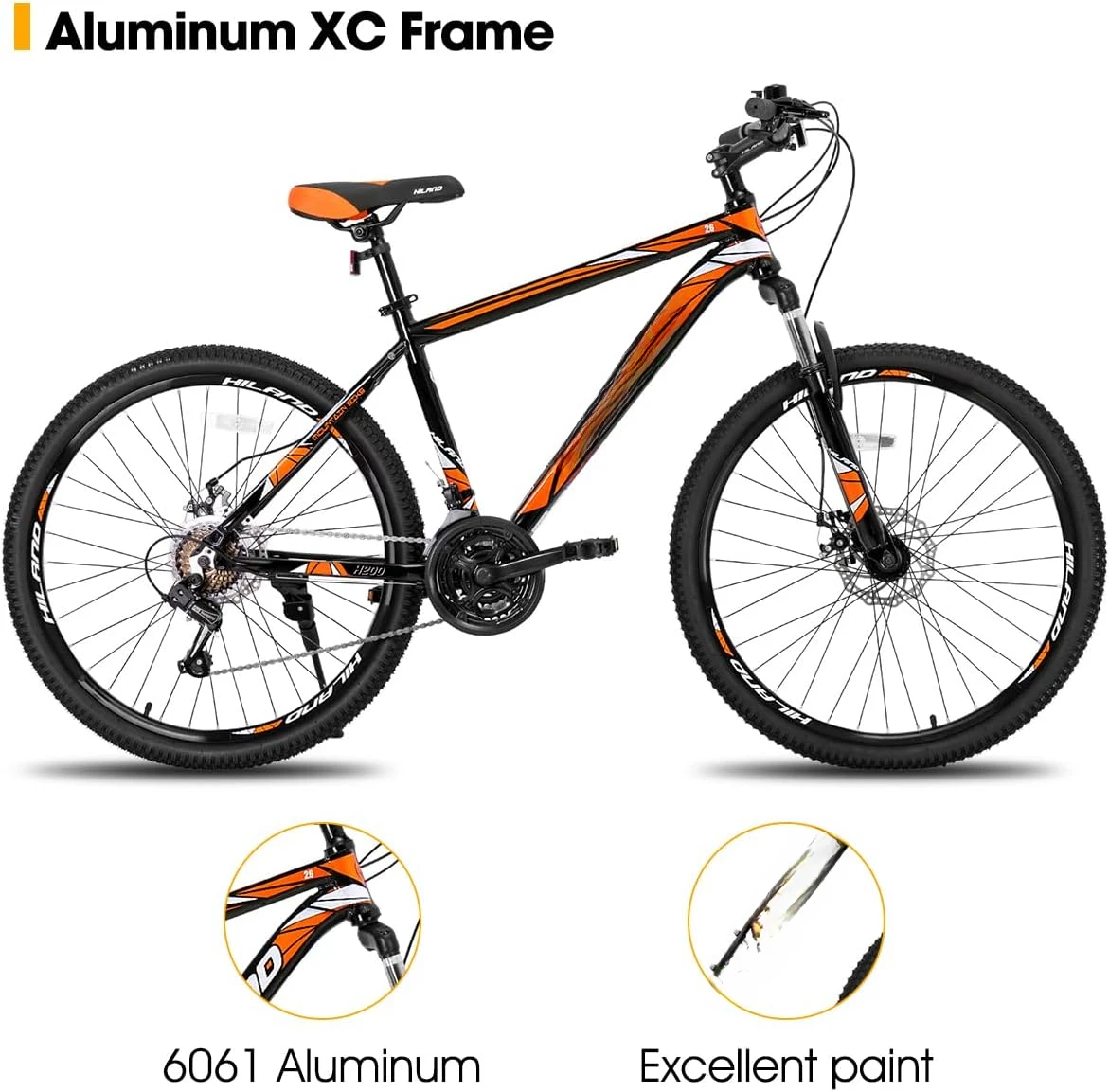 

3/6/Multi-Spokes, 21 Speeds Drivetrain, Aluminum Frame 26 Inch Wheels, Disc-Brake Bike for Men Women Men's MTB Bicycle