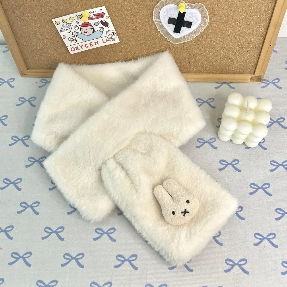 

New Kawaii Anime Cute Miffy Rabbit Plush Cute Cartoon Scarf Winter Warm Girl Heart Versatile Cross Short Neck Gifts for Kids