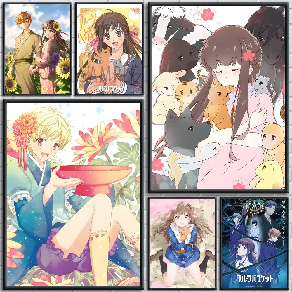 Romantic Anime Fruits Basket Poster HD Self-Adhesive No Residue After Removal Ideal for All Kinds of Wall Decor