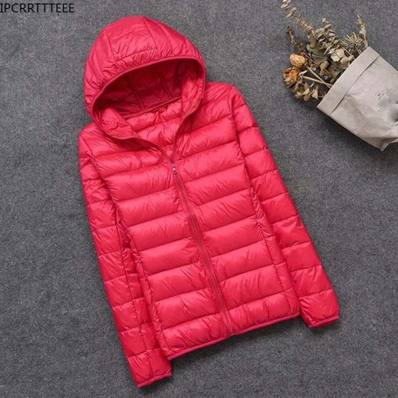 New Autumn Winter Women Hooded 90% Ultra Light Duck Down Jackets Women Coat Warm Slim Plus Size Down Jacket