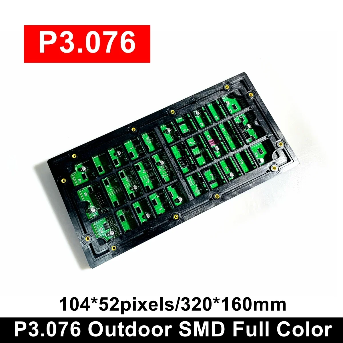 P3.076 Outdoor 320x160mm SMD 3-in-1 Full Color Led Display Panel Matrix 104*52 Pixels 1/13 Scan Support Novastar Card