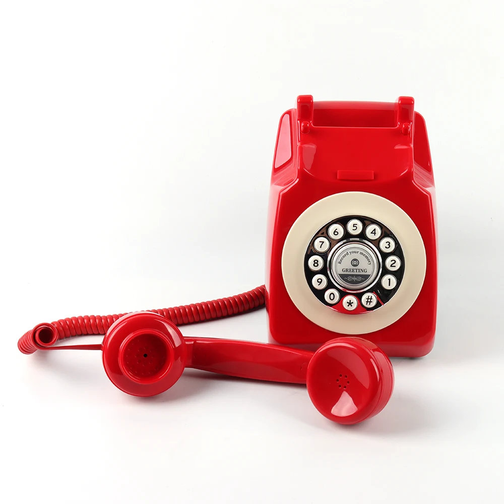 White Color Push Button Audio Guestbook Phone For Wedding Party Decoration