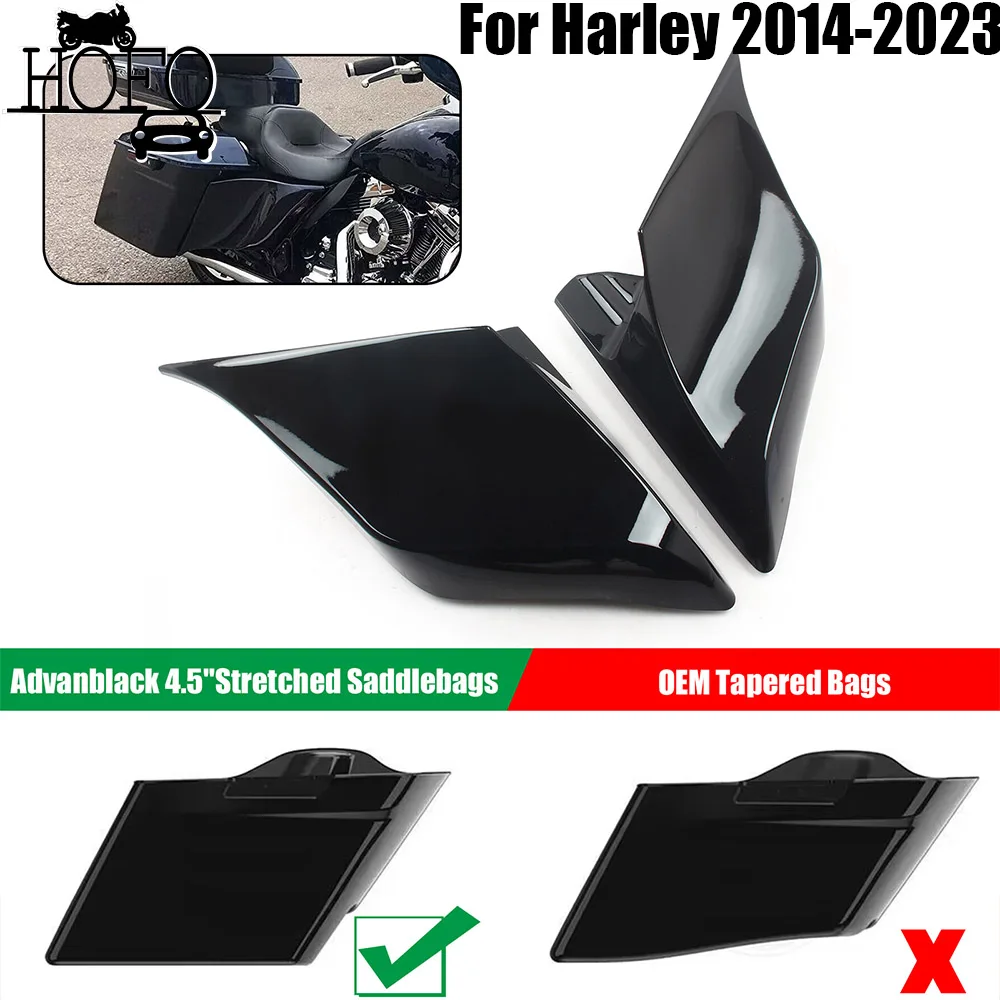 Motorcycle Extended Stretched Side Covers Panel For Harley 2014-2023 Road King Electra Glide Advanblack 4.5