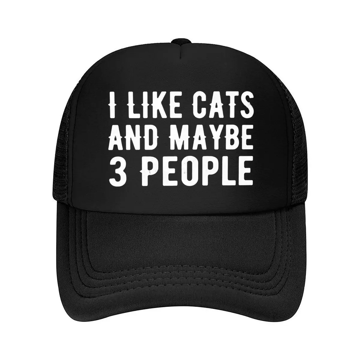 I Like Cats And Maybe Three People Mesh Baseball Cap Hip Hop