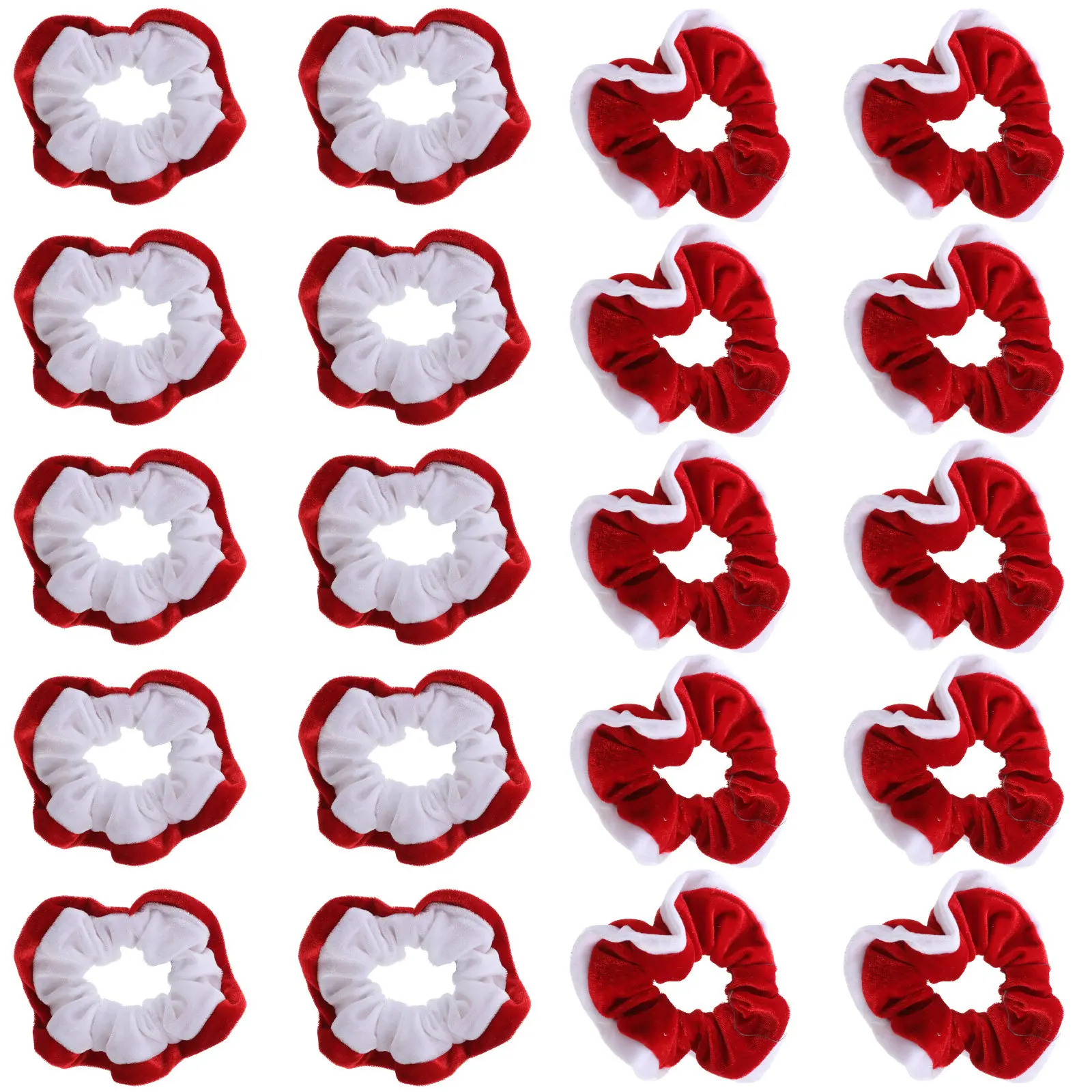 20Pcs Christmas Hair Scrunchies High Quality Elastic Ponytail Holders for Festive Occasions Parties Ceremonies Costumes Holiday