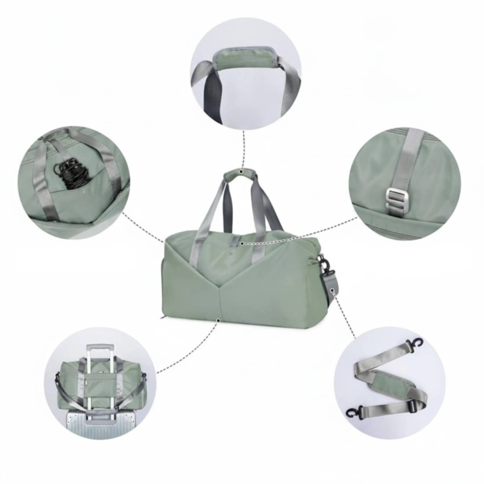 Gym Duffel Bag with Shoe Compartment Long-Lasting Sports Duffel with Toiletry Bag Versatile Lightweight for Exercise