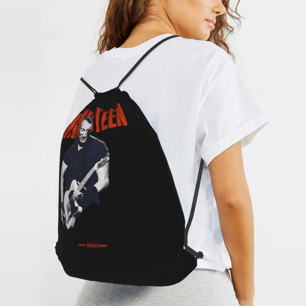 Bruce Springsteen Backpacks Fashion Drawstring Bundle Pocket Storage Bag Book Bags for Travel Students