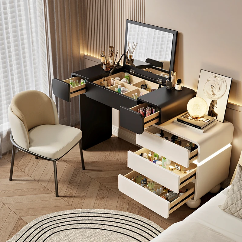 

Storage Luxury Vanity Table Dest Modern White Black Cheap Makeup Vanity Desk Corner Europa Penteadeira Bedroom Furniture