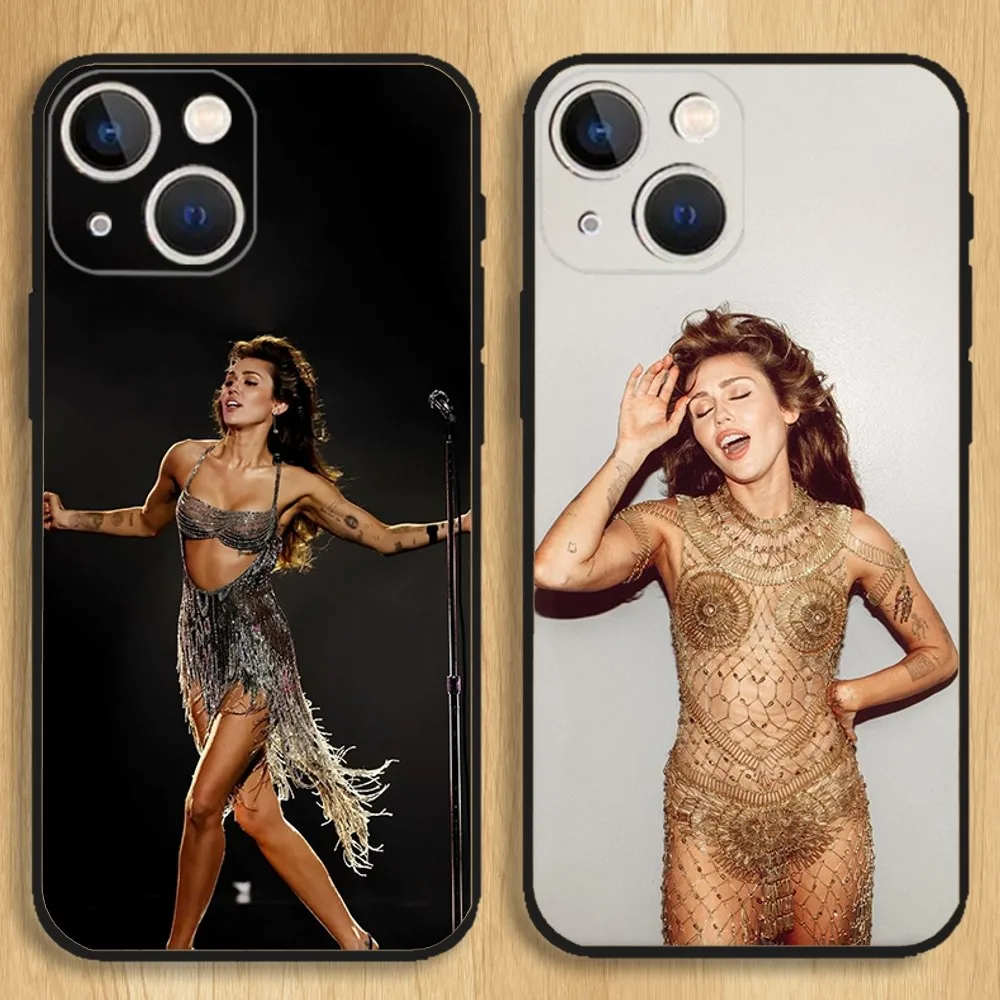 

Miley Cyrus Flowers Singer Phone Case For iPhone15,14,13,12,11,Pro,Max,Plus,Mini,X,XS,XR,8,7,6,S,Plus,SE Soft Black Case