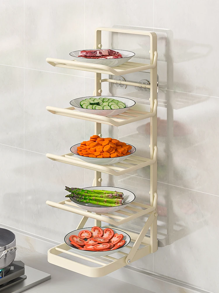 

Многослойный складной кухонный держатель для тарелок Ra Di, экономия места на столешнице, материал из углеродистой стали, L-образный дизайн