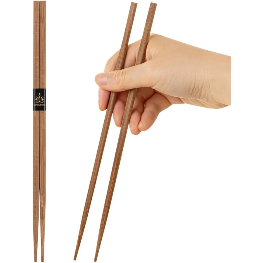 

9.5 Inch Durable Bamboo Chopsticks for Takeout Meals 100 Premium EcoFriendly Chopsticks with Brown Paper Band Ideal for Cafes R