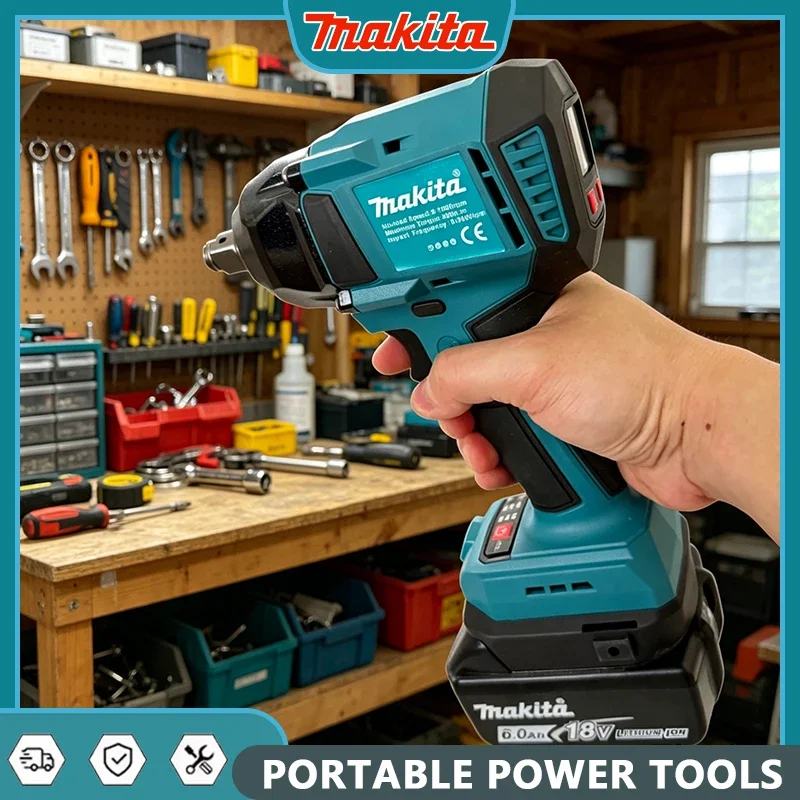 

Makita 21V Brushless Electric Wrench, 400N High Torque with Digital Display, Multifunctional Portable Electronic Power Tool
