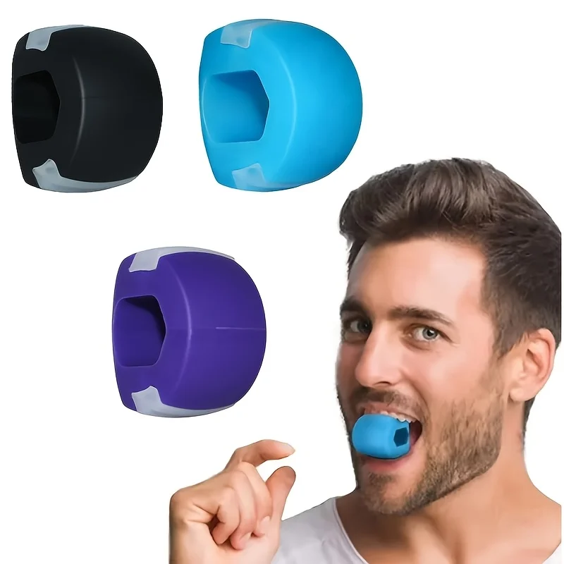 3-teiliges Set Kiefertrainer. Kau-Biss-Exerciser für Gesichtsfitness und Masseter-Training. – Detail 1