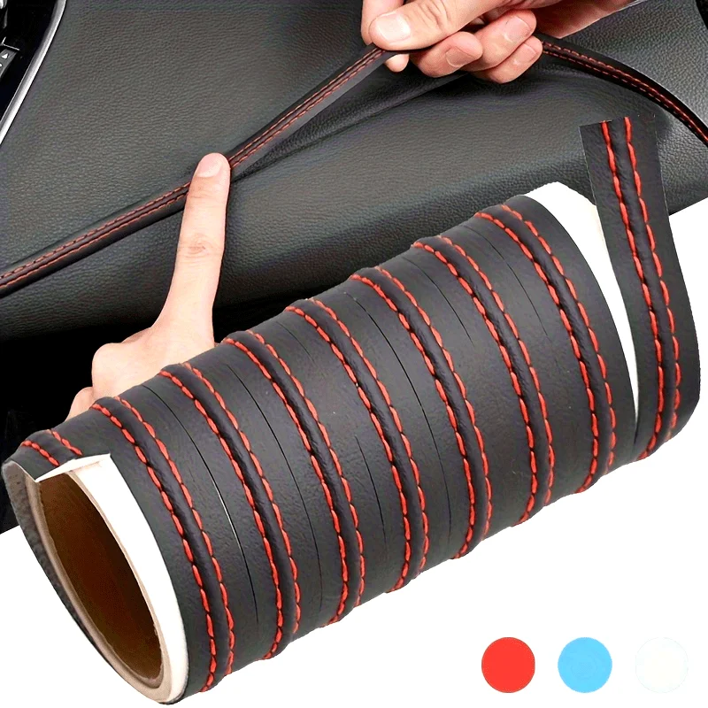 لتقوم بها بنفسك شريط مضفر زينة 2 متر سيارة الداخلية ذاتية اللصق خط الكسوة لوحة القيادة الباب بولي Leather الجلود الديكور اكسسوارات السيارات