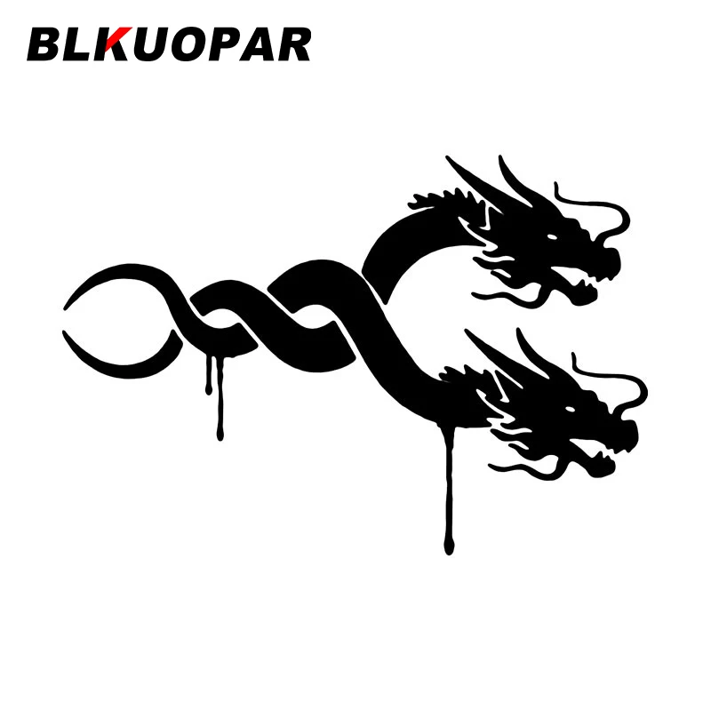

BLKUOPAR Two Dragons Entwined Animal Sacred Silhouette Car Stickers Sunscreen Die Cut Graphics Decal Refrigerator Car Styling
