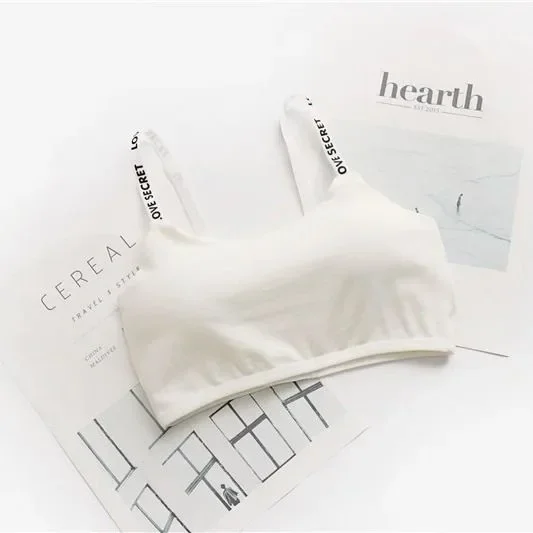 1Pcs Sexy Seamless Detachable Padded Sling Cotton Bra Casual Letter Printing Bra Fitness Breathable run Ladies Bra