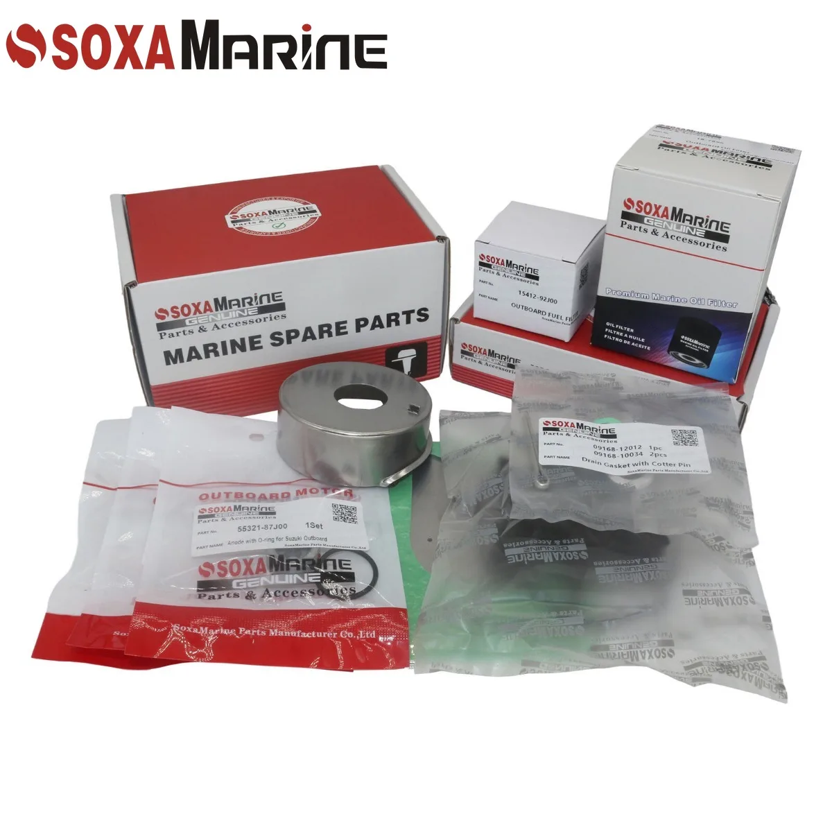 

Fit Suzuki 100 HP DF100B 2018+ Maintenance Kit Outboard Water Pump Repair with Zinc Anode Drain Gasket Oil Filter Cotter Pin