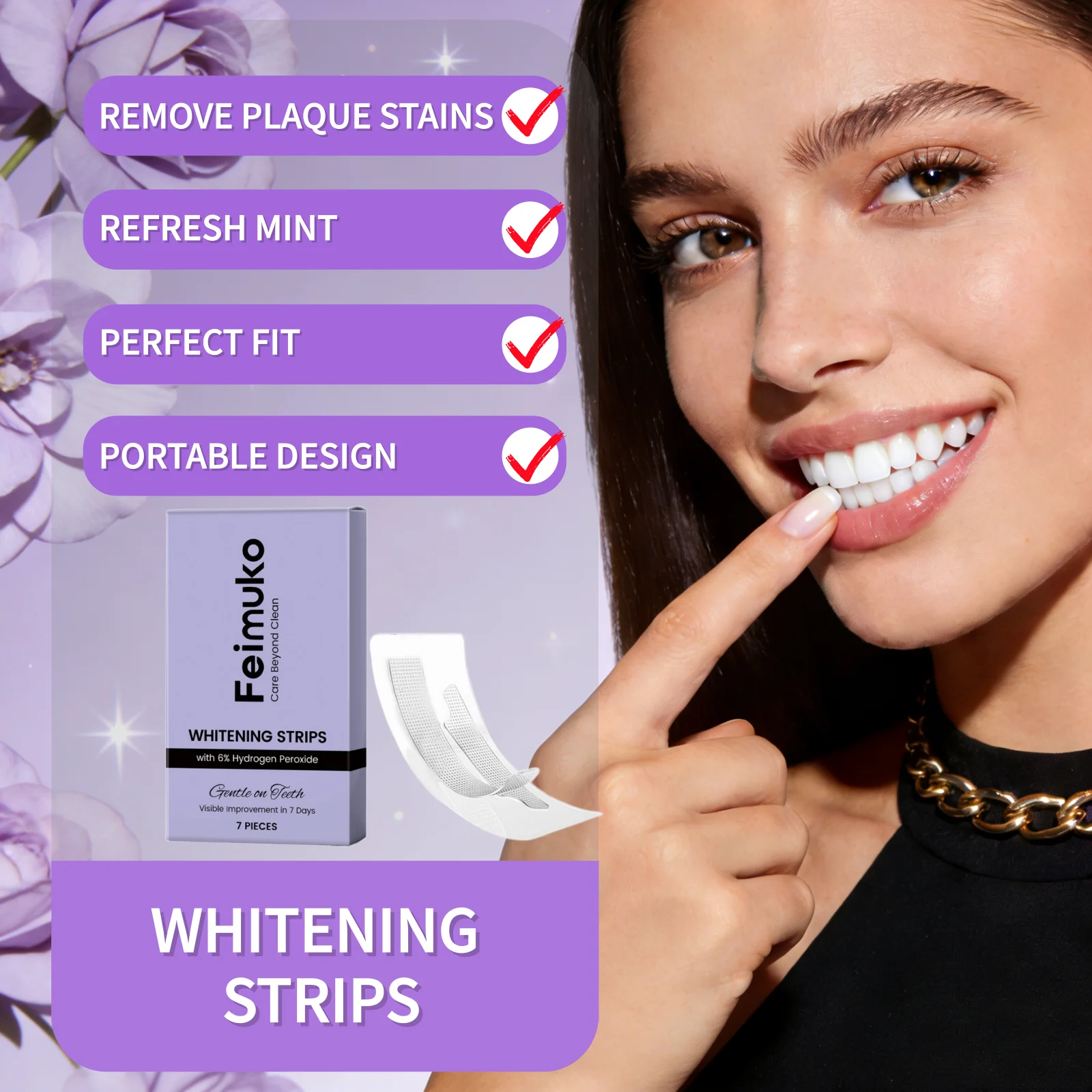 Teeth Whitening Opalescence - 7Pcs Whitening Stain Remove Strips 6%