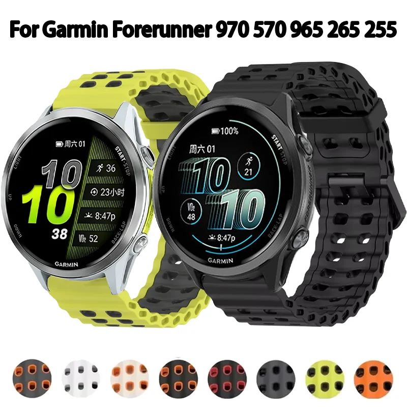 22mm Ocean Silikonarmband für Garmin Forerunner 970 570 965 265 255 Armband Garmin Venu 4/3/2 Amazfit Active Max Gürtelarmband